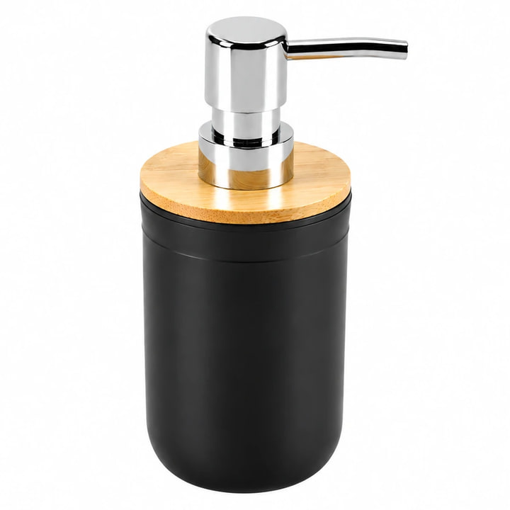 Dispenser De Jabon Liquido Nórdico Con Bambú 300ml — color / variante Negro