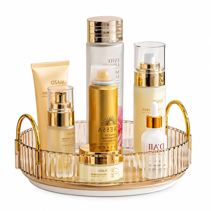 Organizador Estante Redondo Multiuso Maquillaje Cremas — color / variante Dorado