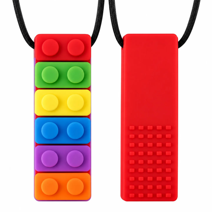 Collar Mordillo Sensorial Ansiedad Autismo Arcoiris 