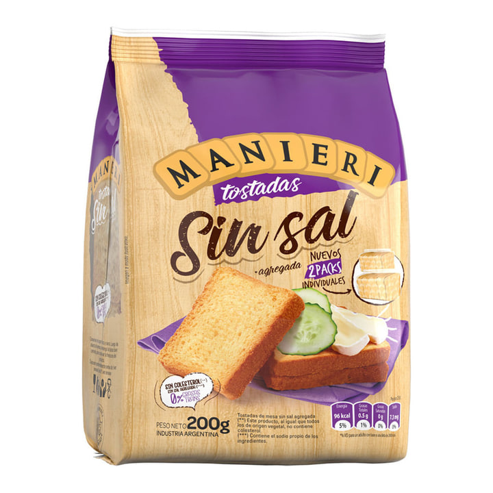 Tostada sin sal 200 grs