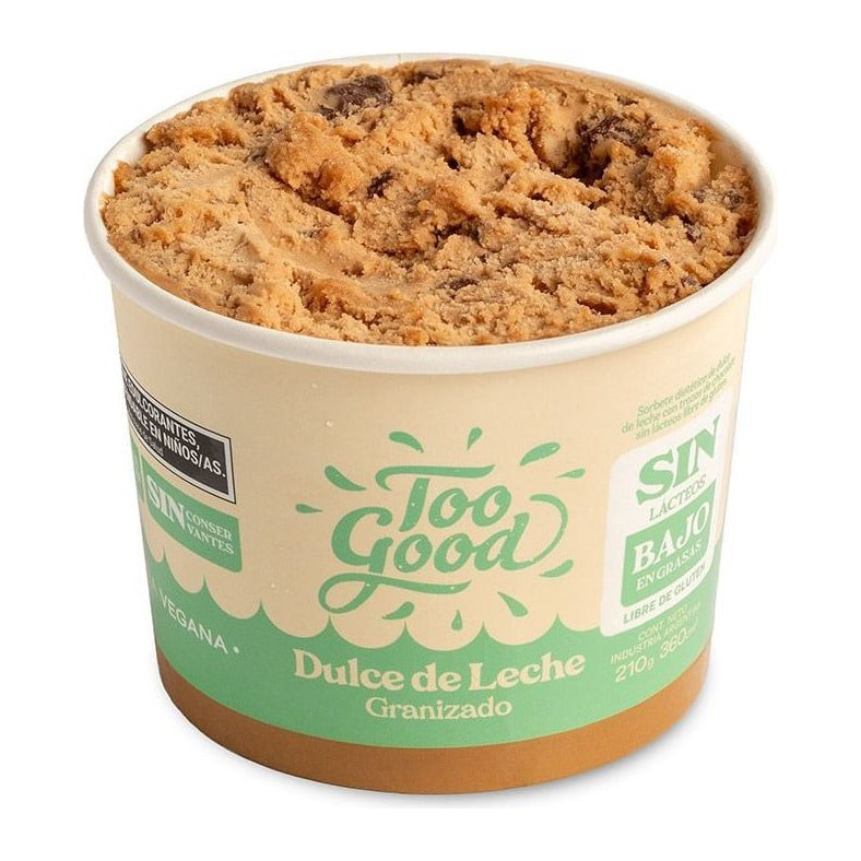 Too Good - Línea vegana Pote de 210 gr - sabor Dulce de leche granizado
