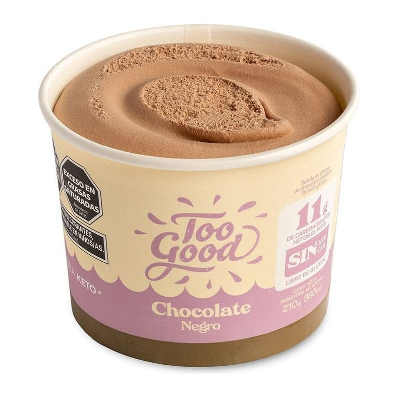 Too Good - Línea keto Pote de 210 gr - sabor Chocolate negro