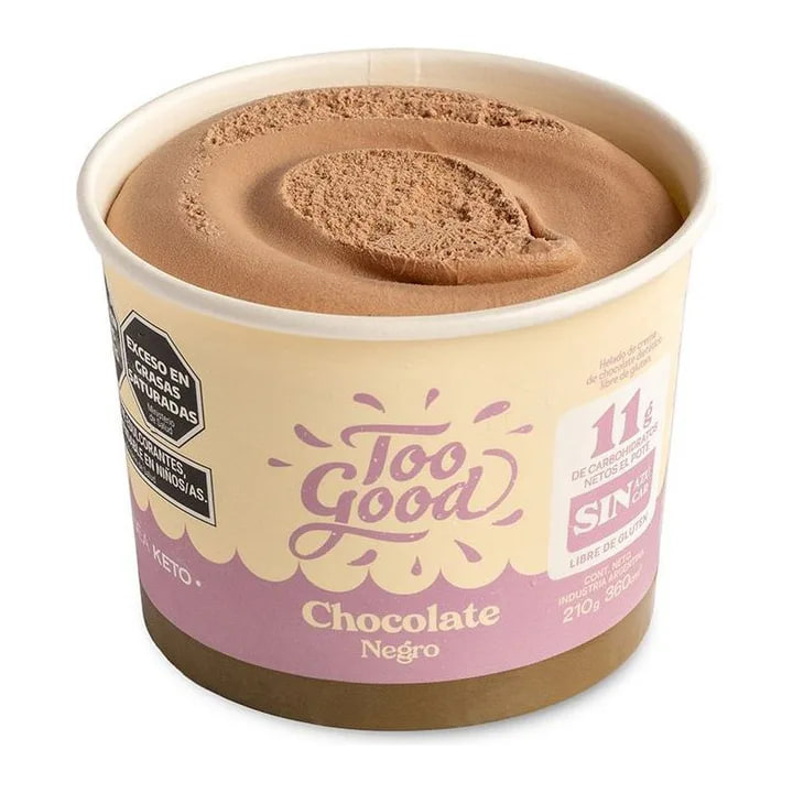 Too Good - Línea keto Pote de 210 gr - sabor Chocolate negro