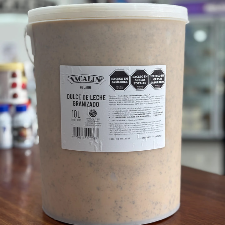 Baldes 10 litros Vacalin — sabor Dulce de leche granizado