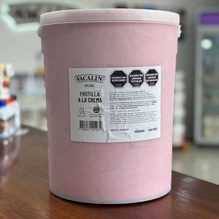 Baldes 10 litros Vacalin — sabor Frutilla a la crema