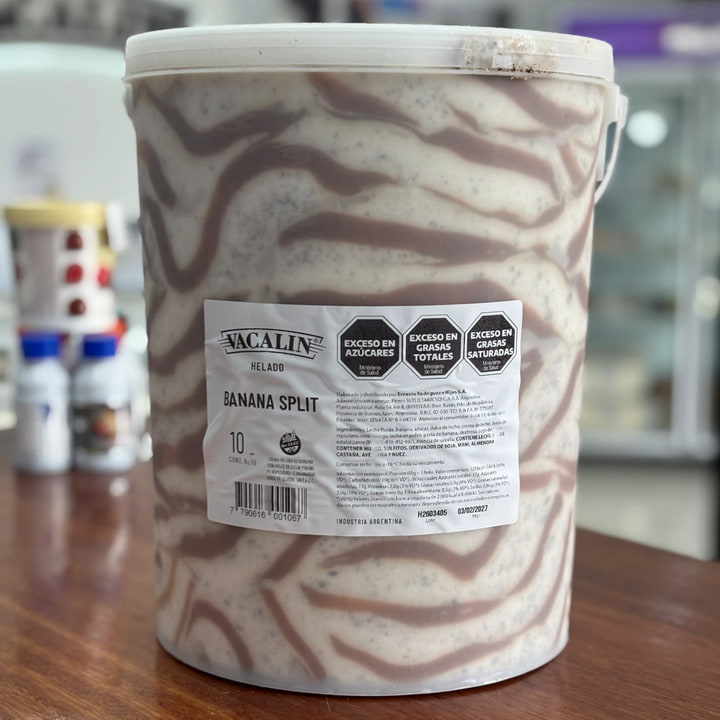 Baldes 10 litros Vacalin — sabor Banana split