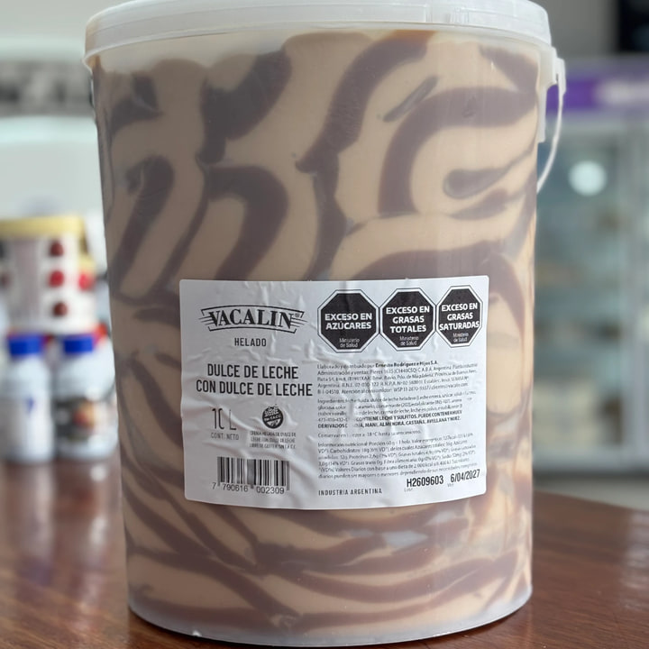 Baldes 10 litros Vacalin — sabor Dulce de leche c/ dulce de leche